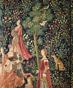 La Vie Seigneuriale：若い女性とキツネ、1500年頃 作： French School