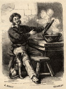 La bouillabaisse du sailor Marseillais au 19 eme century - - engraving in "PATRIE" - DESCRIPTION PACUREQUIRESSE DE LA FRANCE EN 6 VOLUES BY LUCIEN HUARD - end 19世紀 作： French School