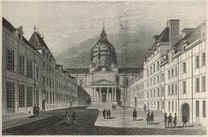 19世紀のパリ、ソルボンヌ大学の中庭 - Edmond Texier 1852年の「Tableau-de-Paris」に掲載された版画 作： French School