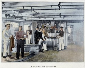 将校の調理室 - 「軍事アルバム - 海軍 - 陸上での生活」に掲載されています。 作： French School