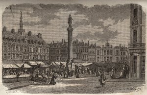 ヴィクトル・デュルイ（1811-1894）の『フランス史』に掲載されたリールの大広場の彫刻 - 1882年
