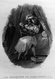 La marquise de pretintaille Chanson de Beranger in "Oeuvres completes" (1834) by Pierre Jean de Beranger (1780-1857) フランスの詩人・作詞家。 作： French School