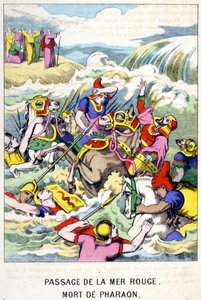 La mort de Pharaoh au passage de la mer rouge - in "Vie de Moses", ed.オリビエ・ピノ、エピナル、19世紀後半 作： French School