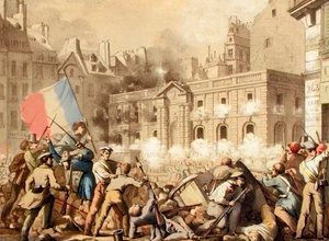 シャトー・ドーの占領 - 1848年の革命 - 2月24日、パレ・ロワイヤル広場のシャトー・ドーの占領 作： French School