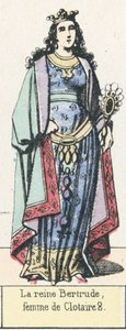 クロテール2の妻、王妃ベルトリュード（彩色済み彫刻 作： French School