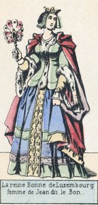 ジョン・ザ・グッドの妻、ルクセンブルクのボンヌ王妃（彩色済み彫刻 作： French School