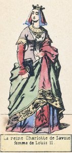 ルイ11世の妻、サヴォイ家のシャルロット王妃（彩色済み彫刻 作： French School