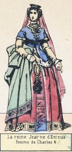 シャルル4世の妻、ジャンヌ・デヴルー王妃（彩色済み彫刻作品 作： French School