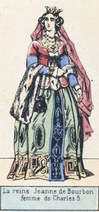 シャルル5世の妻、ジャンヌ・ド・ブルボン王妃（彩色済み彫刻 作： French School