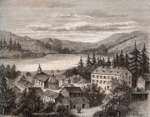 Lac de Gerardmer - Alsace Champagne Ardenne Lorraine - V.A. Malt-Brownの "La France illustree: geography, history, statistical administration "に掲載された彫刻。1884