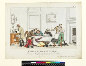 フランス人捕虜がロンドンで描いた食後の英国風景画 作： French School