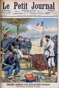 フランスの探検家Viscount Pierre Marie Robert Du Bourg de Bozas (1871-1903)の熱帯アフリカのBourg de Bozaでの最後の瞬間 "Le Petit Journal" february 22 作： French School