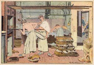 ル・ブーランジェ」「パン屋」（カラーリトグラフ 作： French School