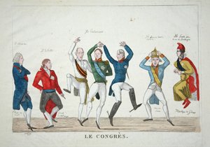 Le Congres, pub.1814年（手彩色の彫刻