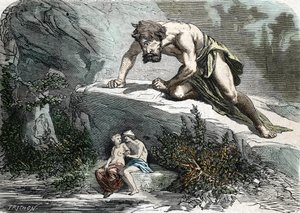 「Le Cyclops Polypheme surprising Galatee et Acis」（エングレーヴィング）1864年 作： French School