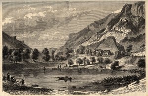 Le Lauzet-Ubaye - Le lac du Lauzet - フランス南東部、アルプ＝ド＝オート＝プロヴァンス県のコミューン - "PATRIE" の刻印 - DESCRIPTION PECTUREQUIREQUE DE LA FRANCE EN 6 VOLUES BY LUCIEN HUARD - 19世紀末