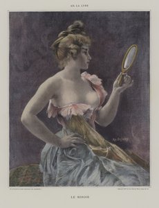 Le Miroir (The Mirror) (カラーリトグラフ) 作： French School