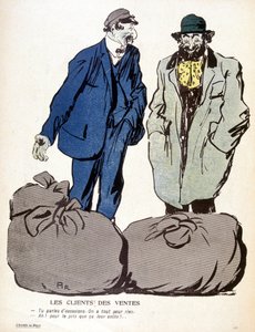 Le Mont-de-Piété: 顧客、販売 - "The plate with butter" n¡of 03/06/1905にて 作： French School