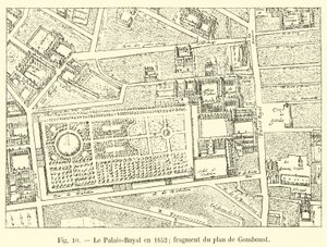 1652年のパレロワイヤル。ゴンボウストの計画の一部 作： French School