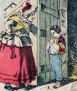 Le Pere Fouettard（フランス語で「鞭打ちの父」の意）は、いたずらっ子を懲らしめる伝説的な民話の人物で、その妻であるLa Mere Fouettard（鞭打ちの母）は、後悔した子供たちを治めていた - Epinalの写真