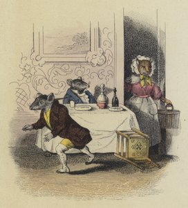 Le Rat De Ville Et Le Rat Des Champs (カラー・エングレービング) 作： French School