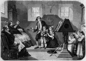 1857年のサロン - ローラン・デトゥーシュによる作曲家レスールの初デビュー。聖歌隊の少年時代のジャン・フランソワ・レスウール（1760-1837）。1857年9月12日付「Le Monde Illustré」22号に掲載されたエングレーヴィング。 作： French School