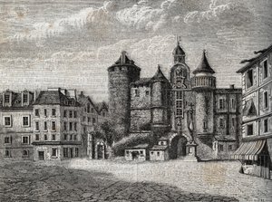 Le Vieux Paris - le Grand Chatelet - Jacques Antoine Dulaure著「Physical, civil and moral history of Paris: from the earliest historical times to the present day」に掲載されているエングレーヴィング。 作： French School