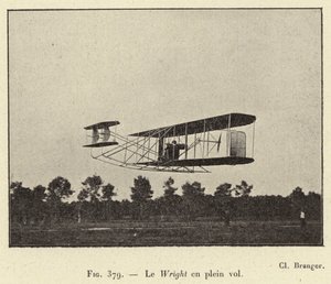 Le Wright en plein vol (エングレービング) 作： French School