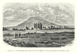 マルヌ地方のクロン・ド・ヴェルトゥス墓地、発掘時の写真 作： French School