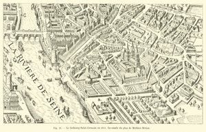 1615年のフォーブールサンジェルマン、マシューメリアンの計画の複製 作： French School