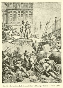 チュイルリーの落とし穴、ターピンデクリス作の政治風刺画、1833 作： French School