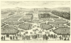 1680年のチュイルリー庭園。ペレルの後 作： French School
