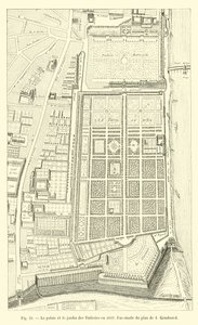 1632年の宮殿とチュイルリー庭園、I Gomboustによる計画の複製 作： French School
