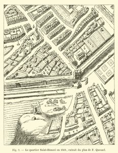 1608年のサントノーレ地区、Fケスネルの計画からの抜粋 作： French School