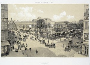 Le square du temple en 1881 - 「時代を超えたパリ：寺院とロワイヤル通り」より 19世紀後半 作： French School