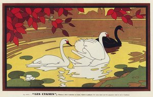 レ・シーニュ、白鳥（カラーリトグラフ）