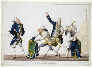 Les Habits Retournés, c.1815 （手彩色のエングレービング 作： French School