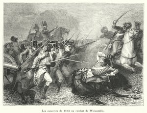 ヴァイセンフェルスの戦いに参加した1813年の徴兵隊たち（エングレービング 作： French School