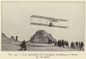 ベルクでのアーチデコン飛行機実験、飛行機の飛行（エングレービング 作： French School