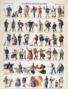 Les petits metiers de Paris、19世紀のエピナルのイメージ（エングレービング 作： French School