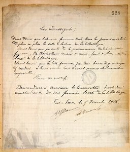 ソルボンヌ図書館への女性の入館拒否を求める抗議文 作： French School
