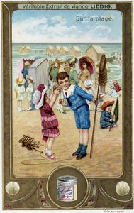 リービッヒ・クロモリトグラフィー・シリーズ "ビーチ・ゲーム "の子供たち。19世紀 作： French School