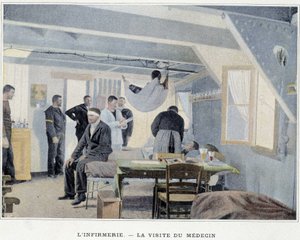 医務室 - 医者の訪問 - 「軍事アルバム - 海兵隊 - 陸上での生活」に掲載。 作： French School