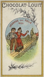 レール上の機関車、1804 作： French School