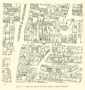 Truchetの地図にあるLogis du prevot de Paris 作： French School