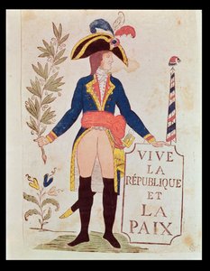 共和制と平和を長生きさせる、1795-99年（色の木版画） 作： French School