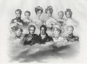 1830年、ルイ・フィリップ1世とその家族（エングレービング 作： French School