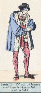 第55代フランス王ルイ11世、1461年に即位、1483年に死去（カラー図版 作： French School