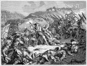 フリブールの戦い（1644年）でのブルボン公ルイ2世（ブルボン・コンド）（グランド・コンド）（1621-1686年）。 作： French School
