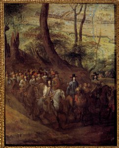町を包囲するブルボン公ルイ2世（ブルボン・コンデ）（グランド・コンデ）（1621-1686）またはアンギエン公 17世紀のフランス派の絵画。日 0,73x0,58 m 作： French School